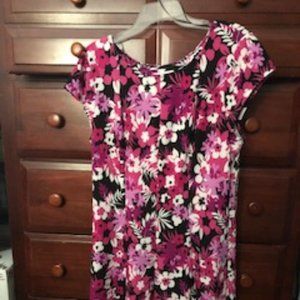 Robbie Bee Women's A-Line Dress XL Multi Pink and Black Floral
